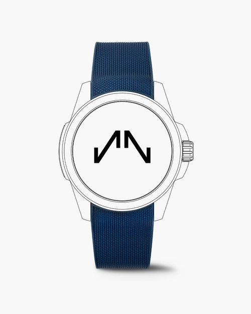 Caucciù blu con motivo milanese 22mm