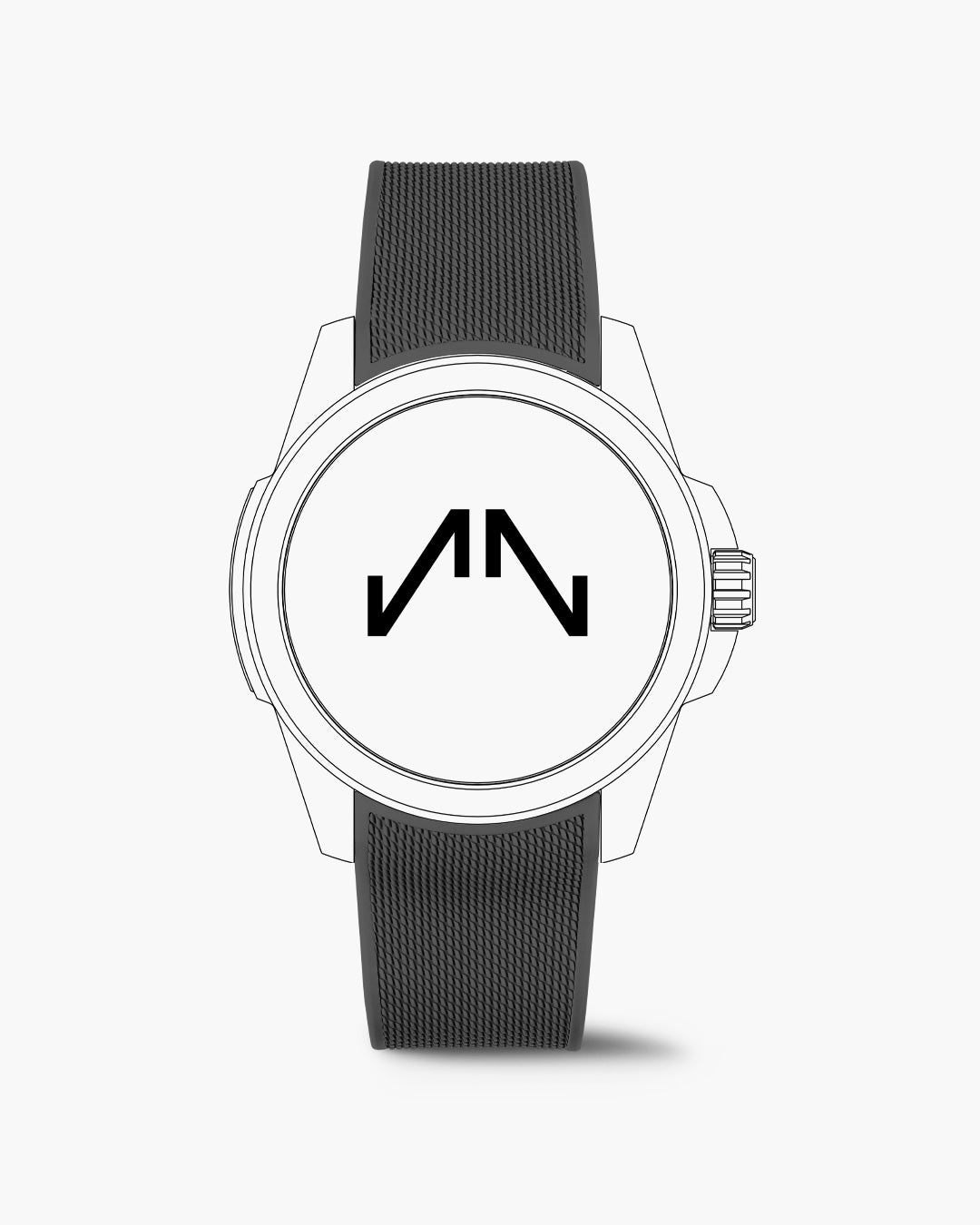 Anthracite Mesh Rubber 22mm Strap | NORQAIN Swiss Made Watches