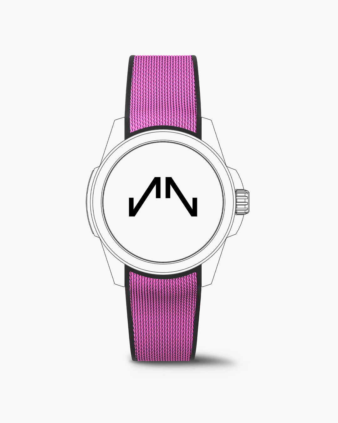 Hyper Pink Mesh Rubber 20mm Strap | NORQAIN Swiss Made Watches
