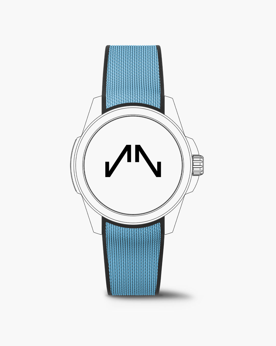 Sky Blue Mesh Rubber 20mm Strap | NORQAIN Swiss Made Watches - NORQAIN