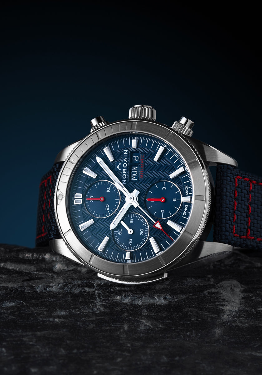 CRONO N×P-77 \"HANG OUT\" Adventure Sport Chrono Day/Date 41mm Blue - NORQAIN