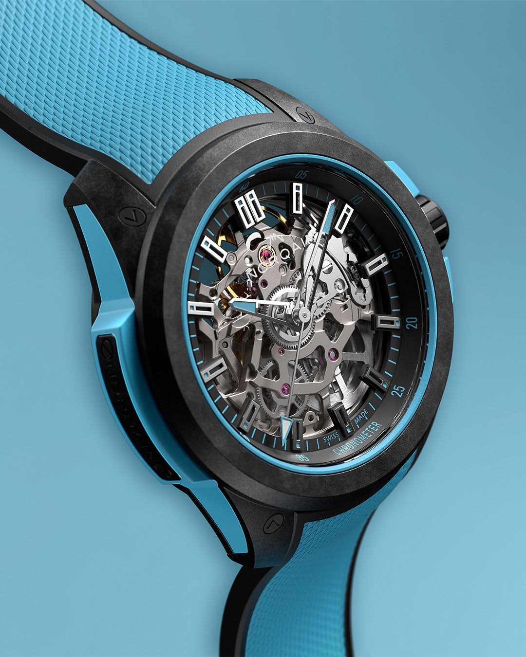 Wild ONE Skeleton 39mm Sky Blue | NORQAIN Swiss Made Watches