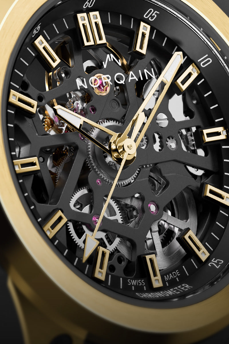 Wild ONE Skeleton 39mm Yellow Gold Limited Edition | NORQAIN Swiss