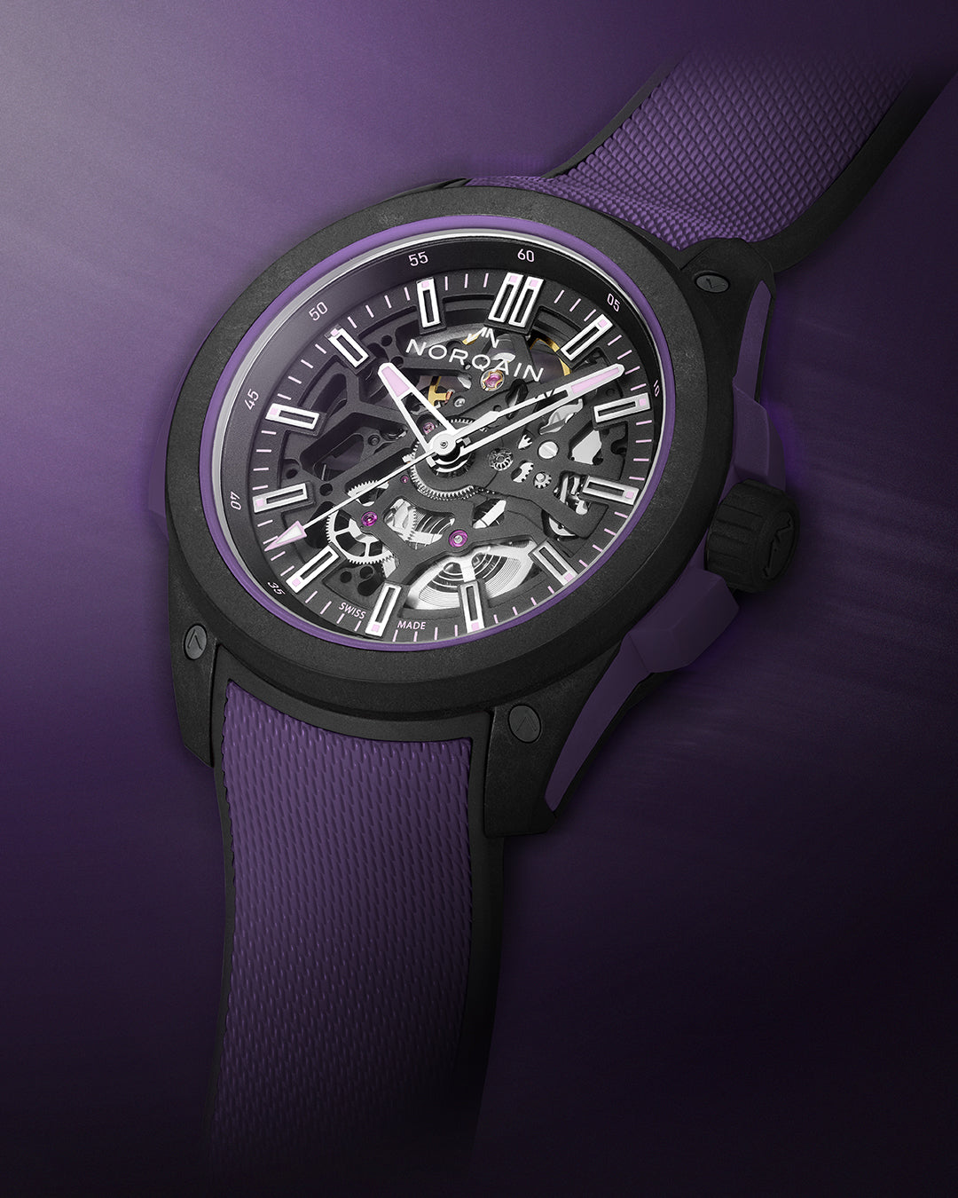 Wild ONE Skeleton 42mm Limited Edition Purple | NORQAIN Swiss Made