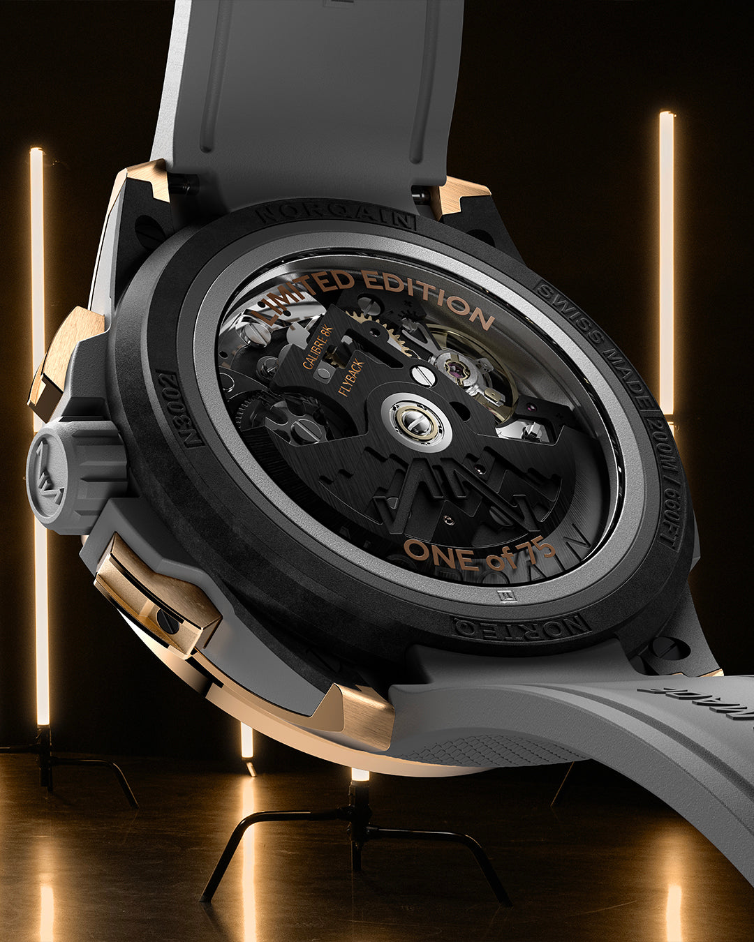 Wild ONE Skeleton Chrono Red Gold Limited Edition | NORQAIN Swiss