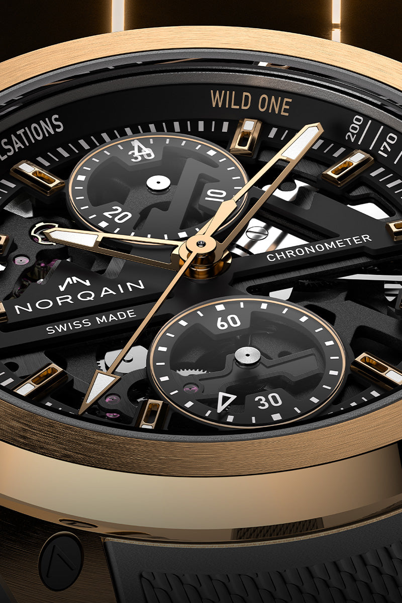 Wild ONE Skeleton Chrono Red Gold Limited Edition | NORQAIN Swiss